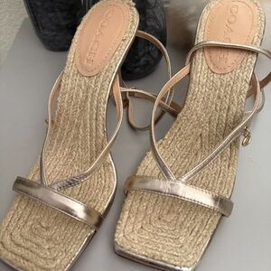 Coach Women's Metallic Espadrille Sandals